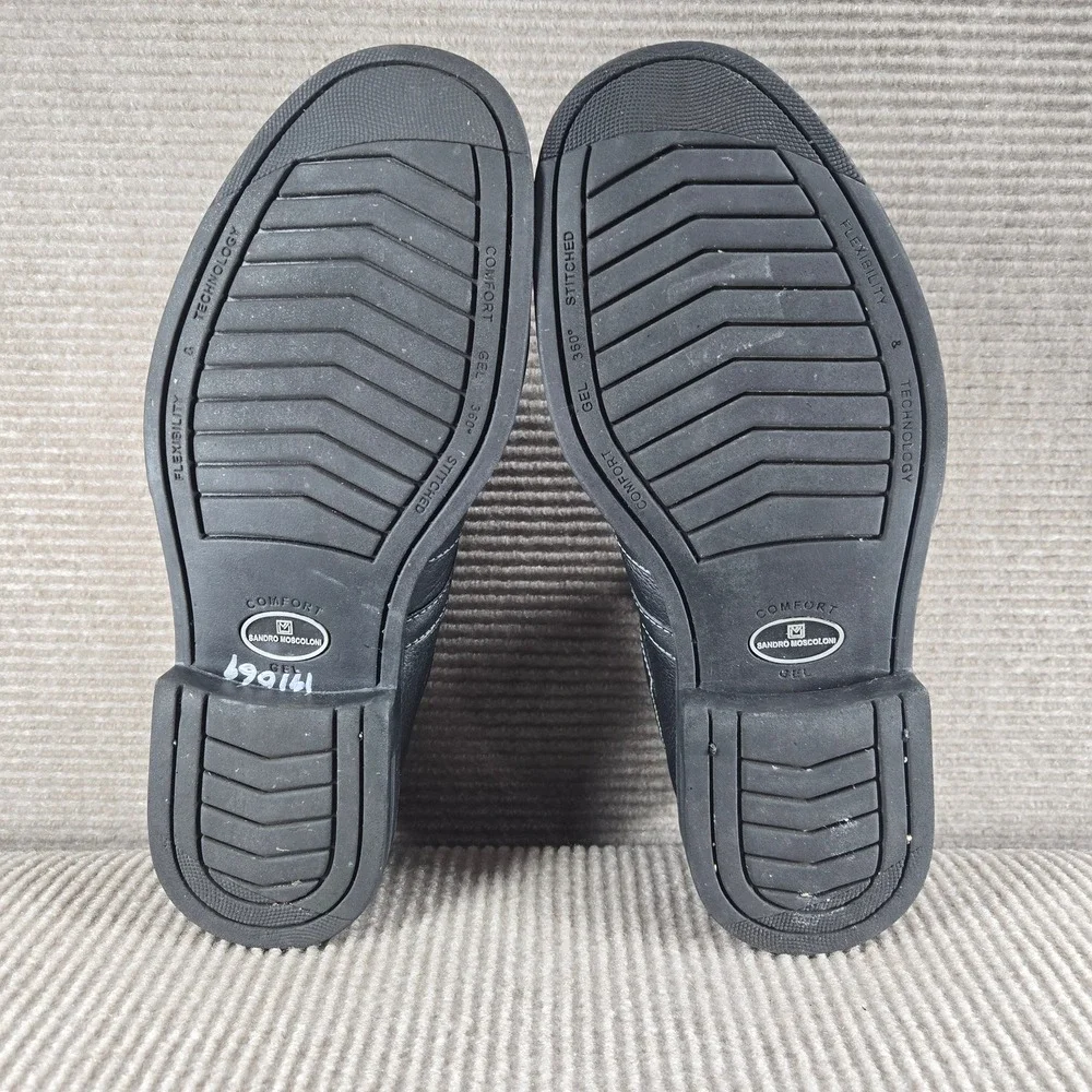 Sandro Moscoloni Mens 11.5 Black Leather Comfort‎ Gel Slip On Loafers 6112